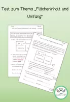 Vorschau - Arbeitsblätter - Test zum Thema Flächeninhalt und Umfang - Deckblatt