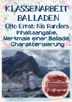 Vorschau - Test - Klassenarbeit mit EHZ - Balladen - "Nis Randers" (v. Otto Ernst) - Inhaltsangabe, Merkmale von Balladen, Charakterisierung - Klasse 7/8 - Seite 1