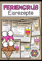 Vorschau - Mal- und Bastelvorlagen - Feriengeschenk / Feriengruß - Eisrezepte - Deckblatt