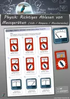 Vorschau - Arbeitsblätter - Physik: Richtiges Ablesen von analogen Messgeräten - AB (Spannung: Volt / Stromstärke: Ampere / Messbereiche) - Deckblatt