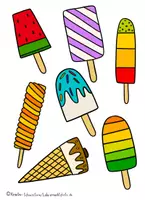 Vorschau - Mal- und Bastelvorlagen - Eis basteln, Eis am Stiel, Kunst Sommer Eis - Seite 3