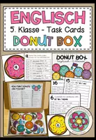 Vorschau - Fördermaterial/Inklusion - ENGLISCH - DONUT BOX (5. Schulstufe) 36 Grammar Aufgabenkarten zum Jahresstoff - Deckblatt