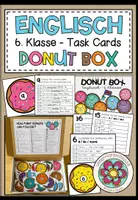Vorschau - Fördermaterial/Inklusion - ENGLISCH - DONUT BOX (6. Schulstufe) 36 Grammar Aufgabenkarten zum Jahresstoff - Deckblatt
