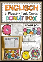 Vorschau - Fördermaterial/Inklusion - ENGLISCH - DONUT BOX (8. Schulstufe) 36 Grammar Aufgabenkarten zum Jahresstoff - Deckblatt