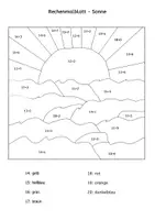 Vorschau - Arbeitsblätter - Rechenmalblatt Sonne - Addition ZR20 ohne 10er Übergang - Deckblatt