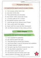 Vorschau - Arbeitsblätter - Present Simple vs. Past Simple Worksheets Signal Words - Seite 2