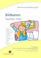 Vorschau - Fördermaterial/Inklusion - Tagesablauf - Bildkarten Verben: Bildkarten zur Sprachförderung - Bild-Wortkarten für die Wortschatzarbeit - Deckblatt
