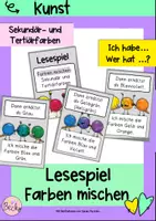 Vorschau - Spiele - Lesespiel Farben mischen (Sekundärfarben, Tertiärfarben) - Deckblatt
