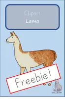 Vorschau - selbst erstellte Cliparts/Grafiken - Clipart Lama Freebie Tiere - Deckblatt