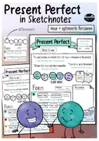 Vista previa - Hojas de trabajo - English Tenses Sketchnotes - Homeschooling Bundle - página 2