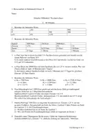 Vorschau - Test - Klassenarbeit zu Sachrechnen - Deckblatt