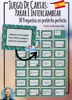 Vista previa - Juegos / Gamificación - Juego de cartas: Parar e intercambiar / Preguntas en pretérito perfecto - Portada