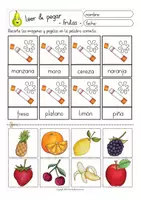 Vista previa - Manualidades / Dibujos para colorear - Leer y pegar Frutas Español/ E.L.E - página 2