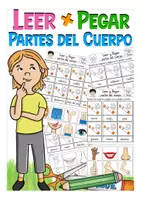 Vista previa - Hojas de trabajo - Leer y pegar El cuerpo Español/ E.L.E - Portada