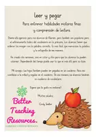 Vista previa - Hojas de trabajo - Otoño leer y pegar Español primaria / E.L.E - página 1