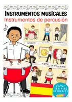 Vista previa - Tarjetas / Manipulativos - Instrumentos de percusión Español flash cards - Portada