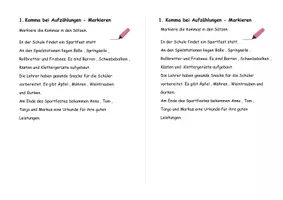 Vorschau - Arbeitsblätter - Arbeitsblätter - Kommasetzung bei Aufzählungen - Deckblatt
