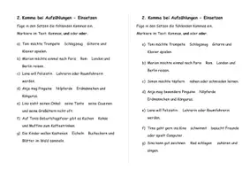 Vorschau - Arbeitsblätter - Arbeitsblätter - Kommasetzung bei Aufzählungen - Seite 1