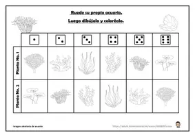 Vista previa - Manualidades / Dibujos para colorear - Arte: acuario de cubo, también sustituye la hora - página 1