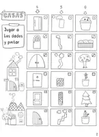 Vista previa - Manualidades / Dibujos para colorear - arte con niños: jugar a los dados y pintar casas - página 3