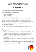 Vista previa - Juegos / Gamificación - Karten Verbspiel mettre (Französisch) - página 1
