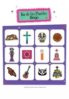 Vista previa - Hojas de trabajo - Día de los Muertos: Bingo (español) - página 1