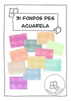 Vista previa - Manualidades / Dibujos para colorear - 31 Fondos de ACUARELA para uso comercial - Portada