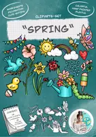 Vista previa - Elementos para la creación de materiales - Cliparts Gráficos "Spring" / "Primavera" - Portada