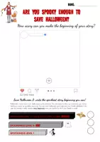 Vista previa - Hojas de trabajo - Halloween: Writing a spooky story beginning (Social Media post) - página 1