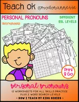 Vista previa - Unidades / Secuencias / Situaciones de Aprendizaje - How I Teach My Kids Series PERSONAL PRONOUNS WORKSHEETS FS - Portada
