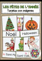 Vista previa - Tarjetas / Manipulativos - LES FÊTES DE L'ANNÉE - Tarjetas de imágenes y palabras - Portada