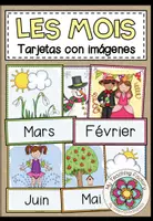 Vista previa - Tarjetas / Manipulativos - LES MOIS - Tarjetas de imágenes y palabras - Portada