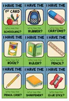 Vista previa - Juegos / Gamificación - SCHOOL THINGS - I have ... Who has ...? - página 1