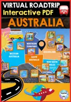 Vista previa - Unidades / Secuencias / Situaciones de Aprendizaje - Australia Virtual Roadtrip - Country Unit Study - No Prep - Interactive PDF - Portada