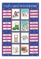 Vista previa - Juegos / Gamificación - WINTER English / Inglés Clip Cards - página 1