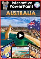 Vista previa - Unidades / Secuencias / Situaciones de Aprendizaje - Australia Interactive PowerPoint - No Prep - Digital Country Unit Study - Portada