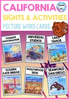 Vista previa - Tarjetas / Manipulativos - Flash Cards California - 20 Sights & Activities - Portada