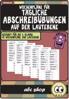 Vorschau - Arbeitsblätter - Wochenpläne für tägliche Abschreibübungen auf der Lautebene - Deckblatt