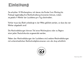 Vorschau - Arbeitsblätter - Wochenpläne für tägliche Abschreibübungen auf der Lautebene - Seite 1
