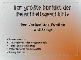 Vorschau - Stundenentwürfe - Unterrichtsstunde zum Verlauf des Zweiten Weltkriegs - Deckblatt