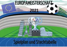 Vorschau - Poster - EUROPAMEISTERSCHAFT 2021 Stecktabelle + Spielplan - Deckblatt