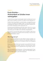 Vorschau - Text - Achtsamkeitswoche Tag 3 : Achtsamkeit an SuS weitergeben - Deckblatt