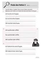 Vorschau - Arbeitsblätter - Sätze schreiben: Finde den Fehler im Satz - Seite 2