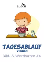 Vorschau - Fördermaterial/Inklusion - Tagesablauf - Bildkarten in Silbenschrift, Silbenschreibweise - Bild- & Wortkarten - Deckblatt