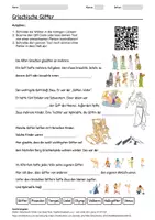 Vorschau - Arbeitsblätter - Arbeitsblatt zum Thema "Griechische Götter" + Onlineübung & MP3 + Mindmap + Infografik - Deckblatt