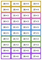 Vorschau - Stationenlernen - Malreihen über 12 - differenzierte Mini-Kartei in Montessori-Farben - Seite 3