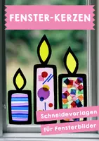 Vorschau - Mal- und Bastelvorlagen - Fenster-Kerzen Bastelvorlagen - Deckblatt