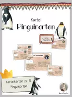 Vorschau - Stationenlernen - Wissenskartei Pinguinarten - Deckblatt