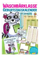 Vorschau - Merkblätter - Geburtstagskalender Waschbärklasse - Deckblatt