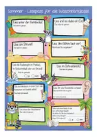 Vorschau - Arbeitsblätter - Sommerferien - Lesepass - Waschbärklasse - Seite 1
